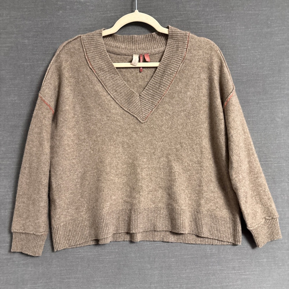Pilcro Sweater S Relaxed Brown Cashmere V Neck Pullover Cozy Lounge Fall Layer